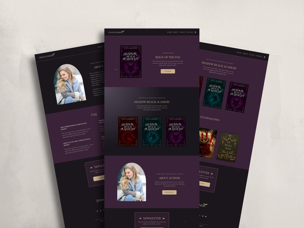 Royalis - Purple • Author Canva Website Template