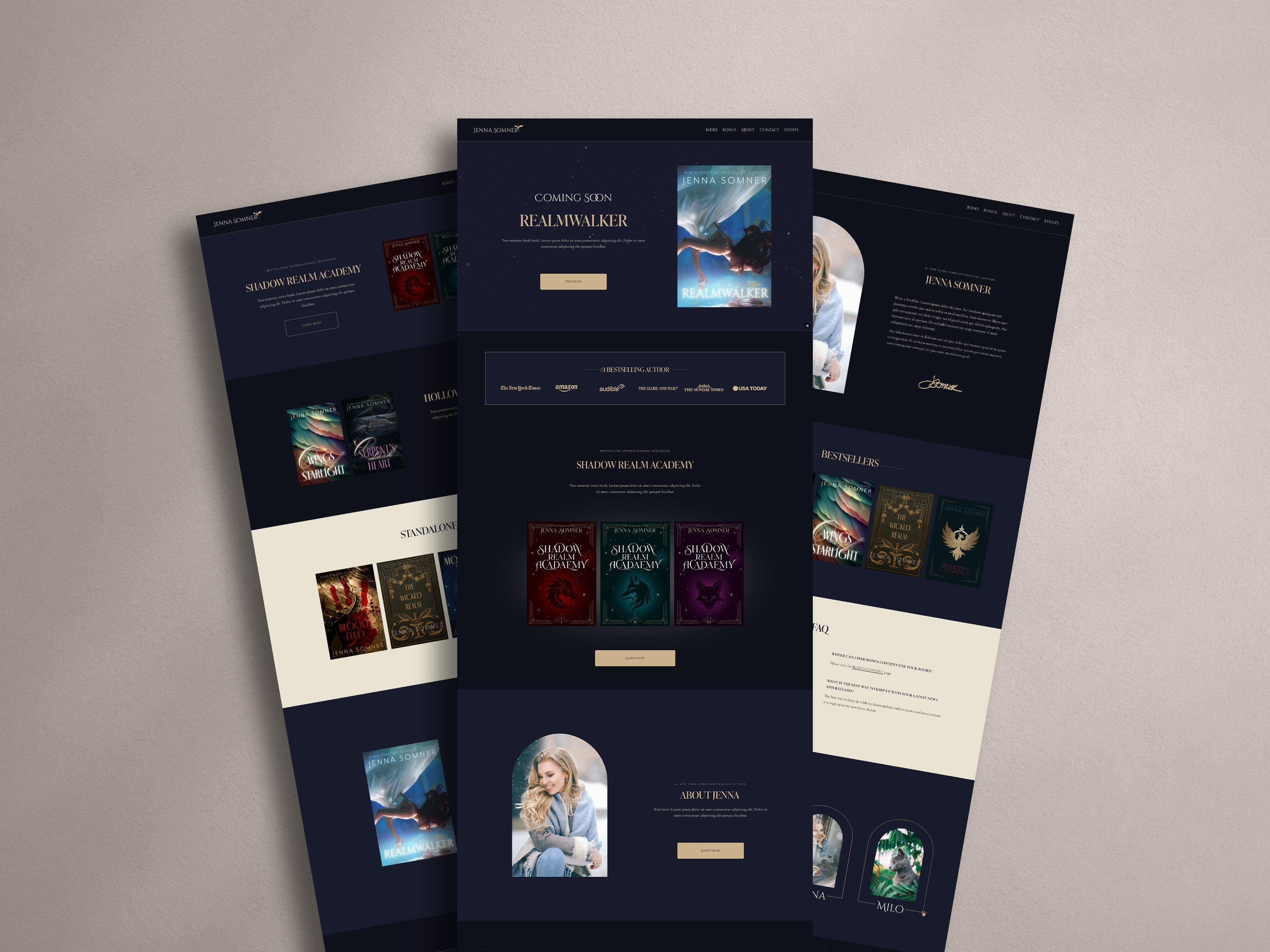 ROYALIS - BLUE • Author Squarespace Website Template