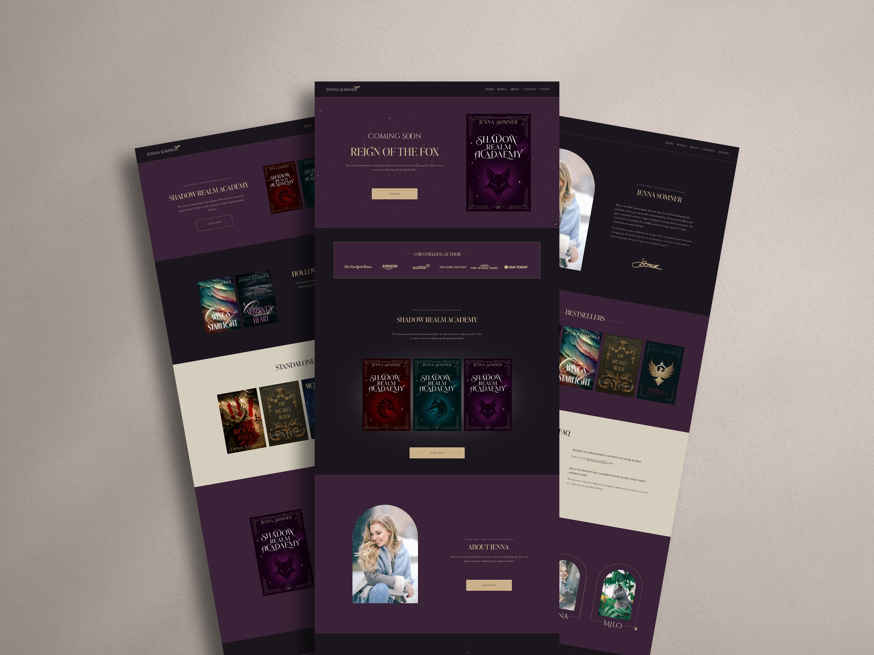 ROYALIS - PLUM • Author Squarespace Website Template