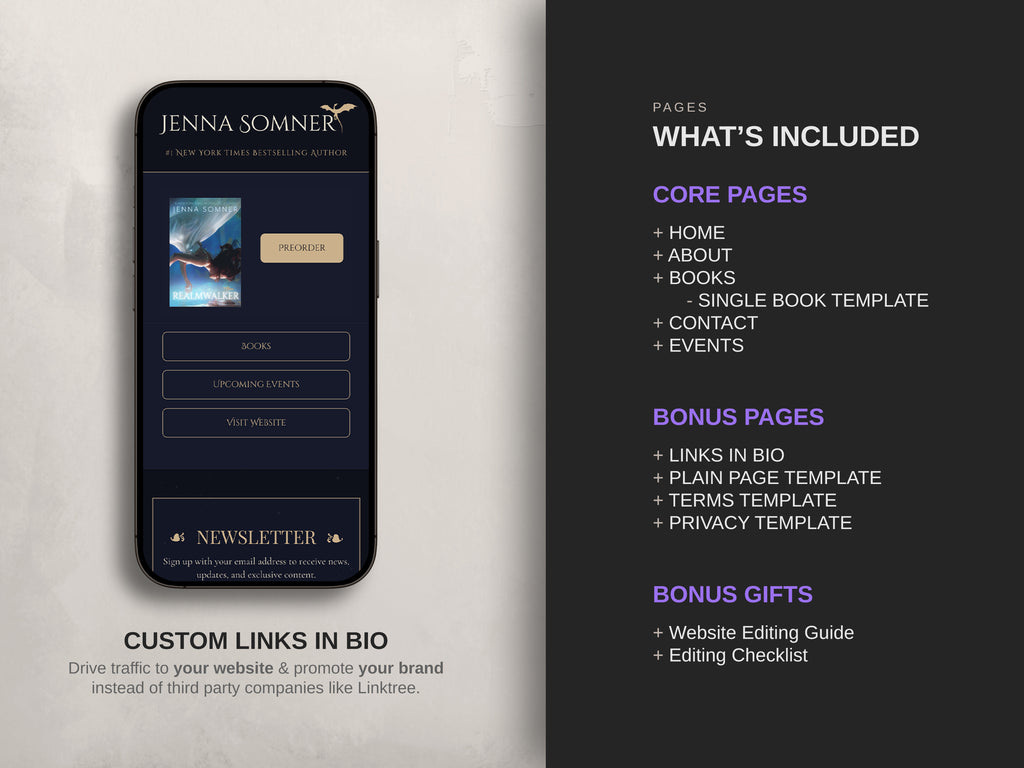 Royalis - Blue • Author Canva Website Template