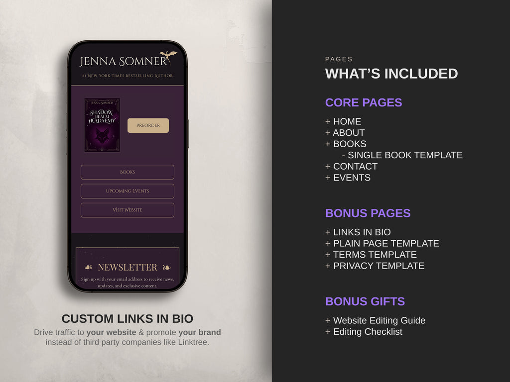 Royalis - Purple • Author Canva Website Template