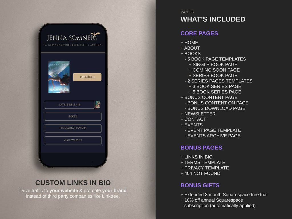 ROYALIS - BLUE • Author Squarespace Website Template