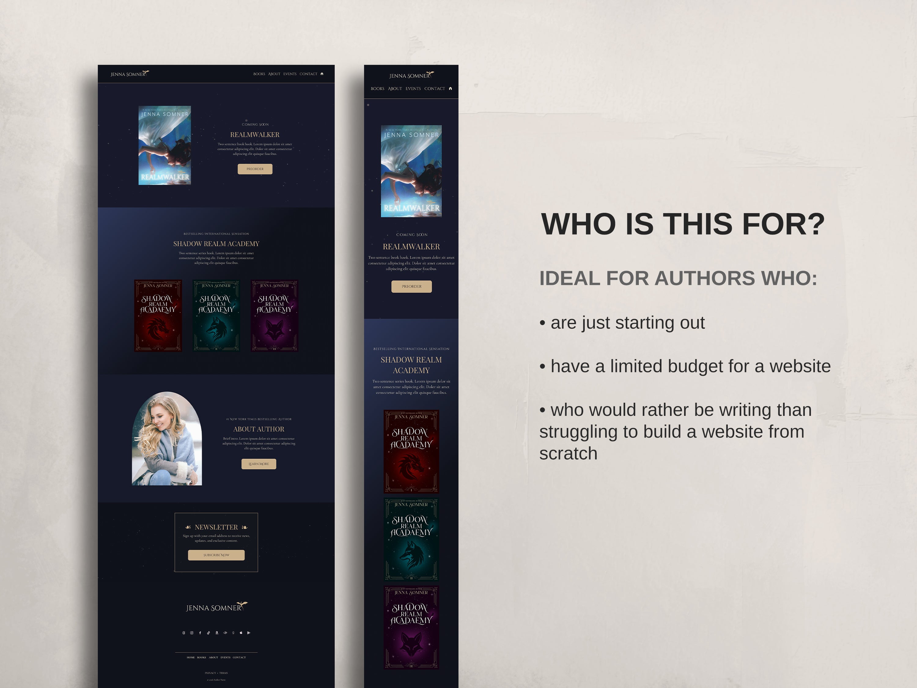Royalis - Blue • Author Canva Website Template