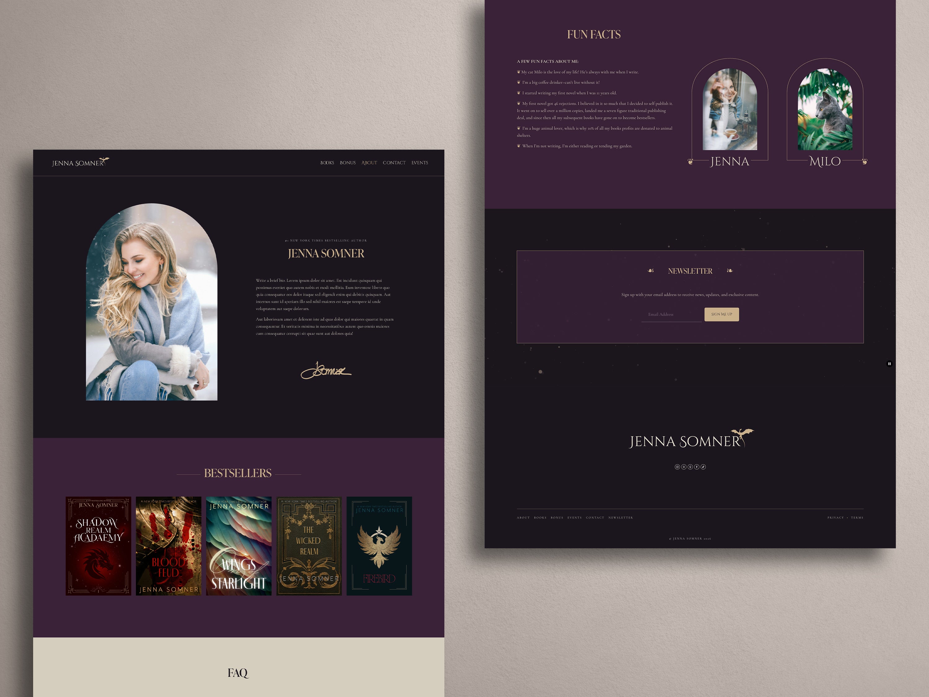 ROYALIS - PLUM • Author Squarespace Website Template