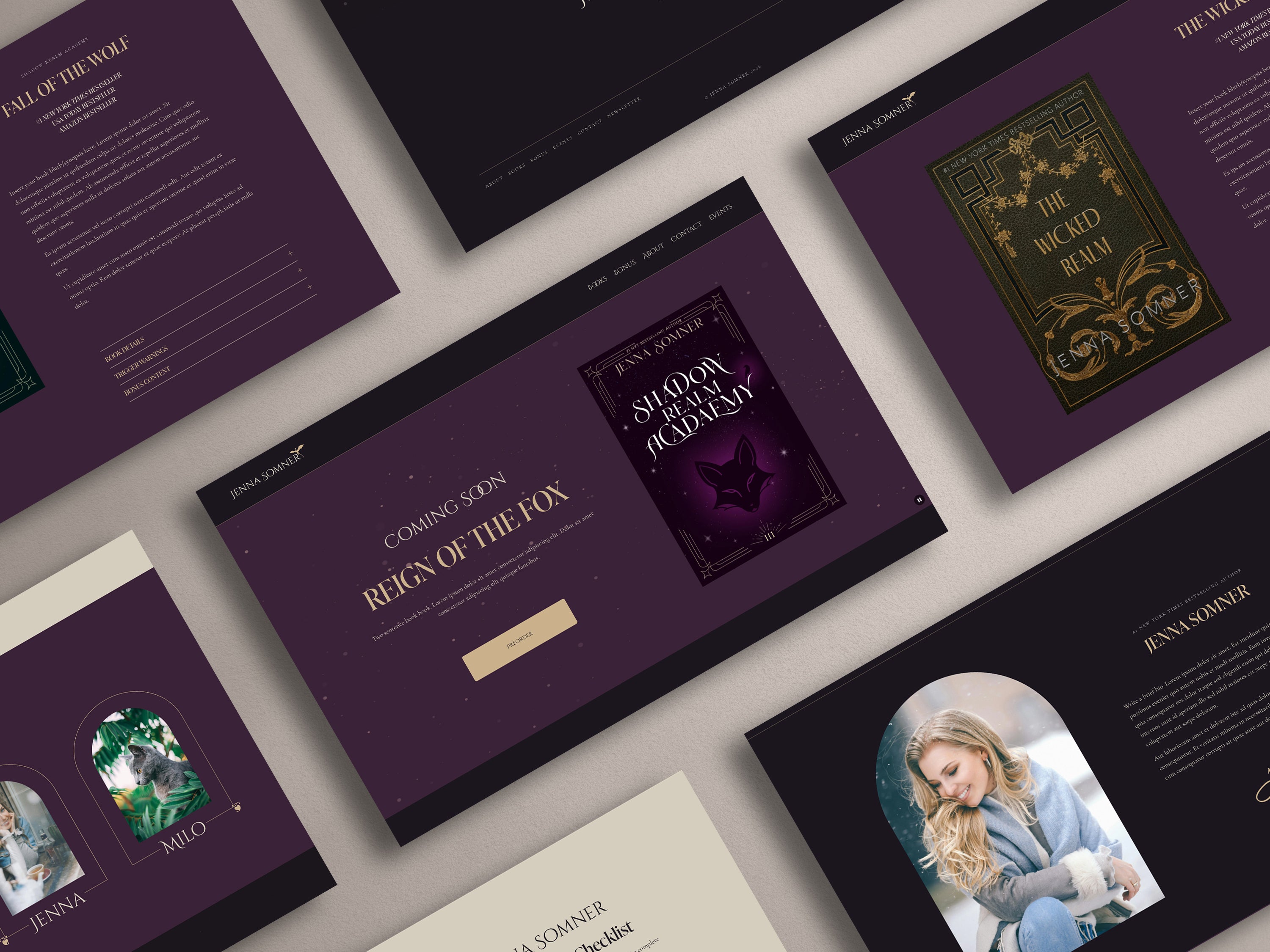 ROYALIS - PLUM • Author Squarespace Website Template