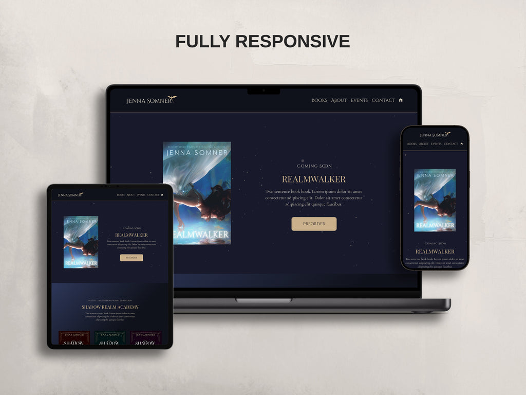 Royalis - Blue • Author Canva Website Template