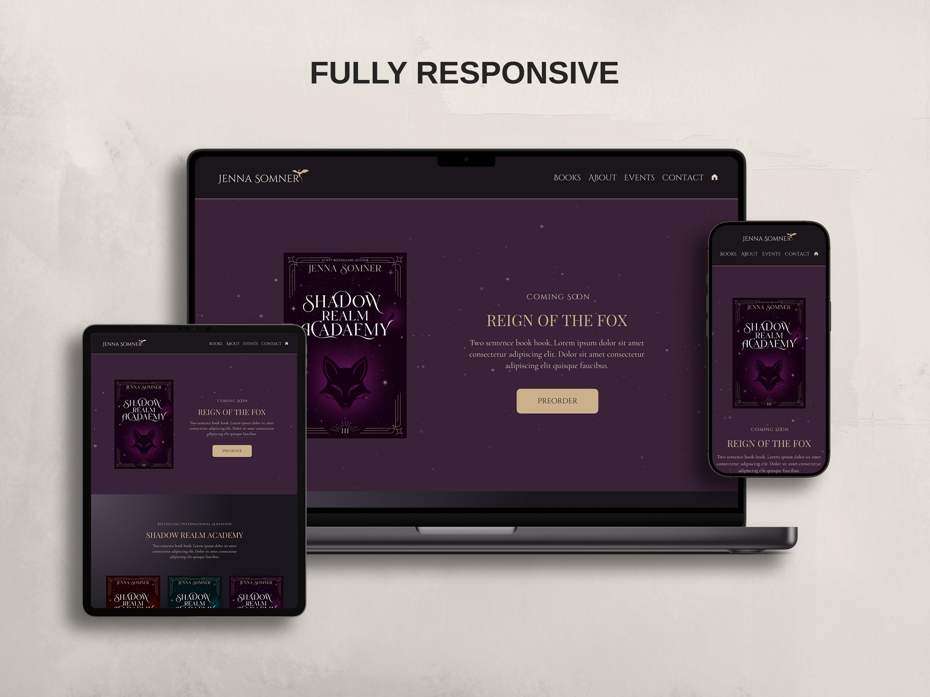 Royalis - Purple • Author Canva Website Template