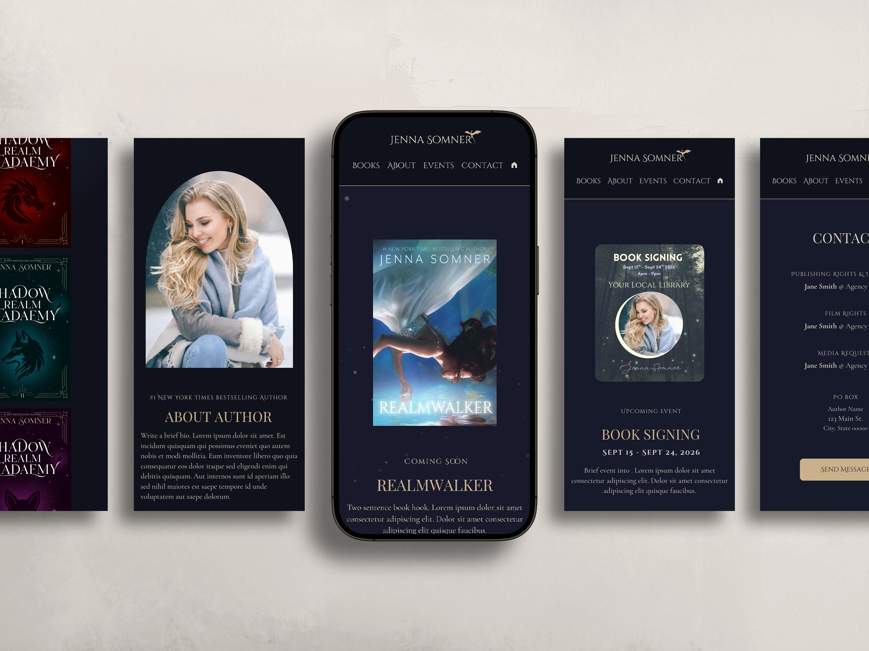 Royalis - Blue • Author Canva Website Template