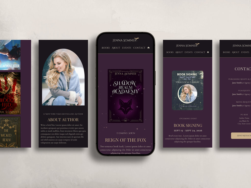 Royalis - Purple • Author Canva Website Template