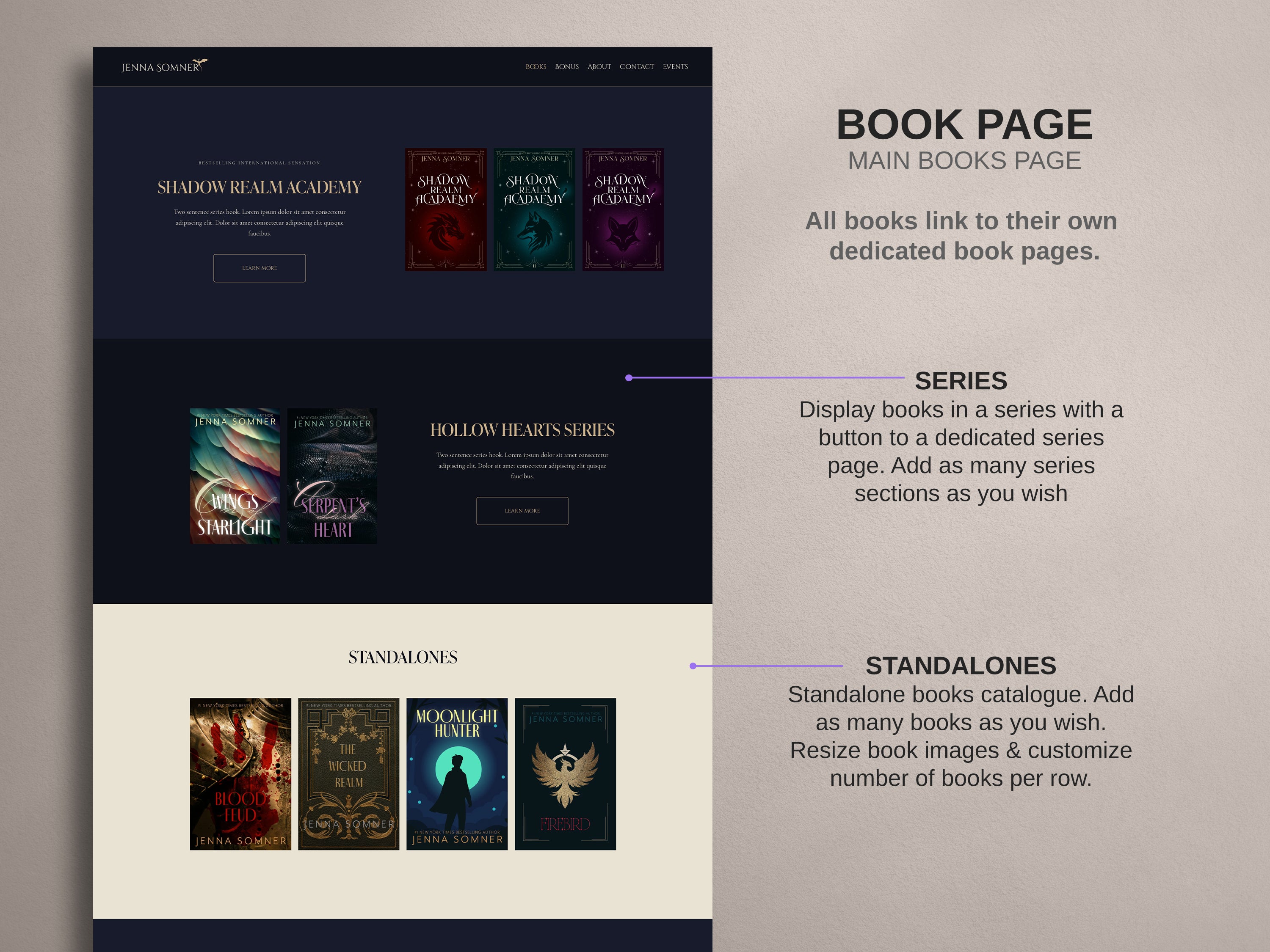 ROYALIS - BLUE • Author Squarespace Website Template