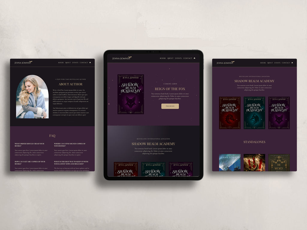 Royalis - Purple • Author Canva Website Template