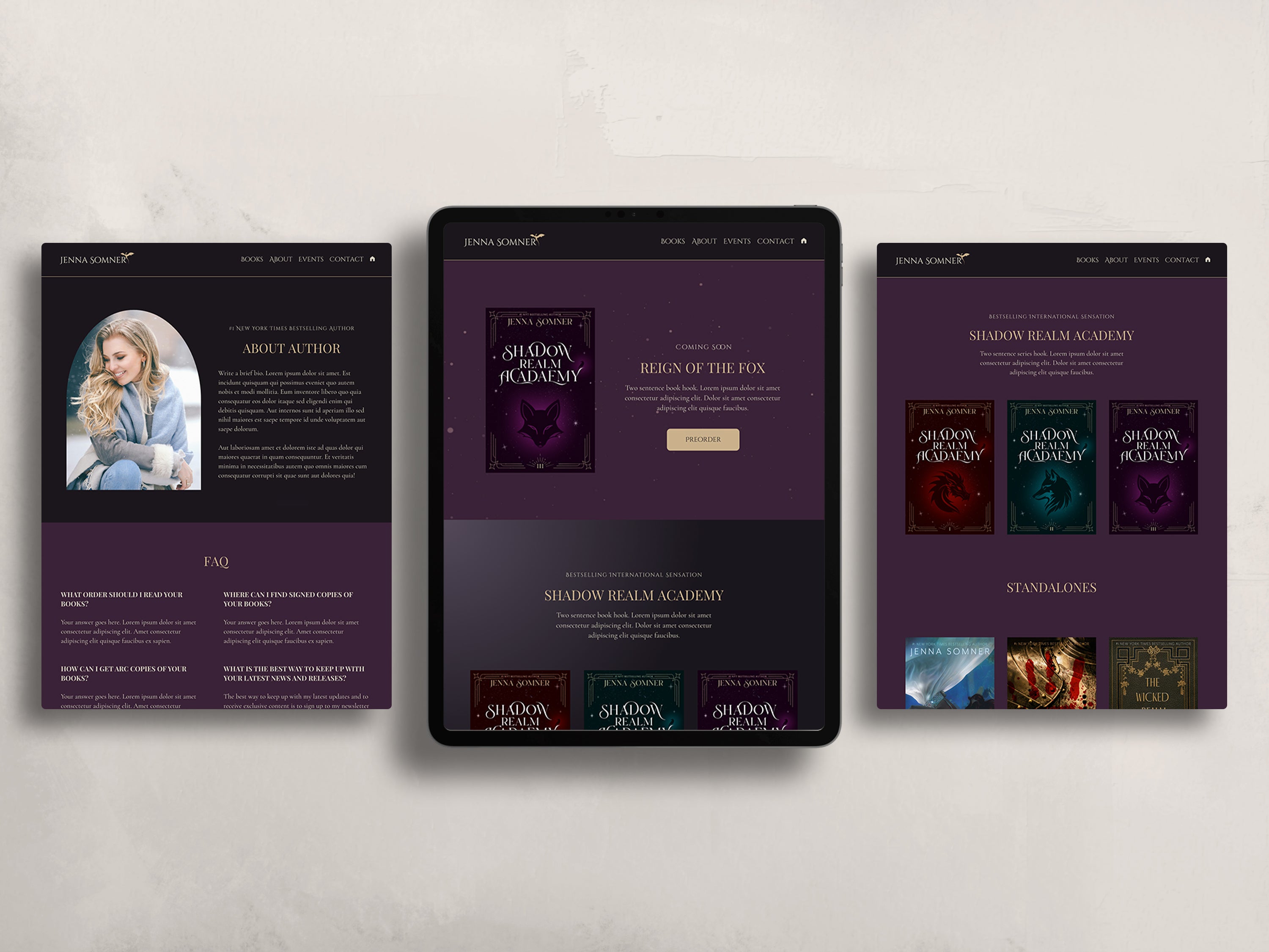 Royalis - Purple • Author Canva Website Template
