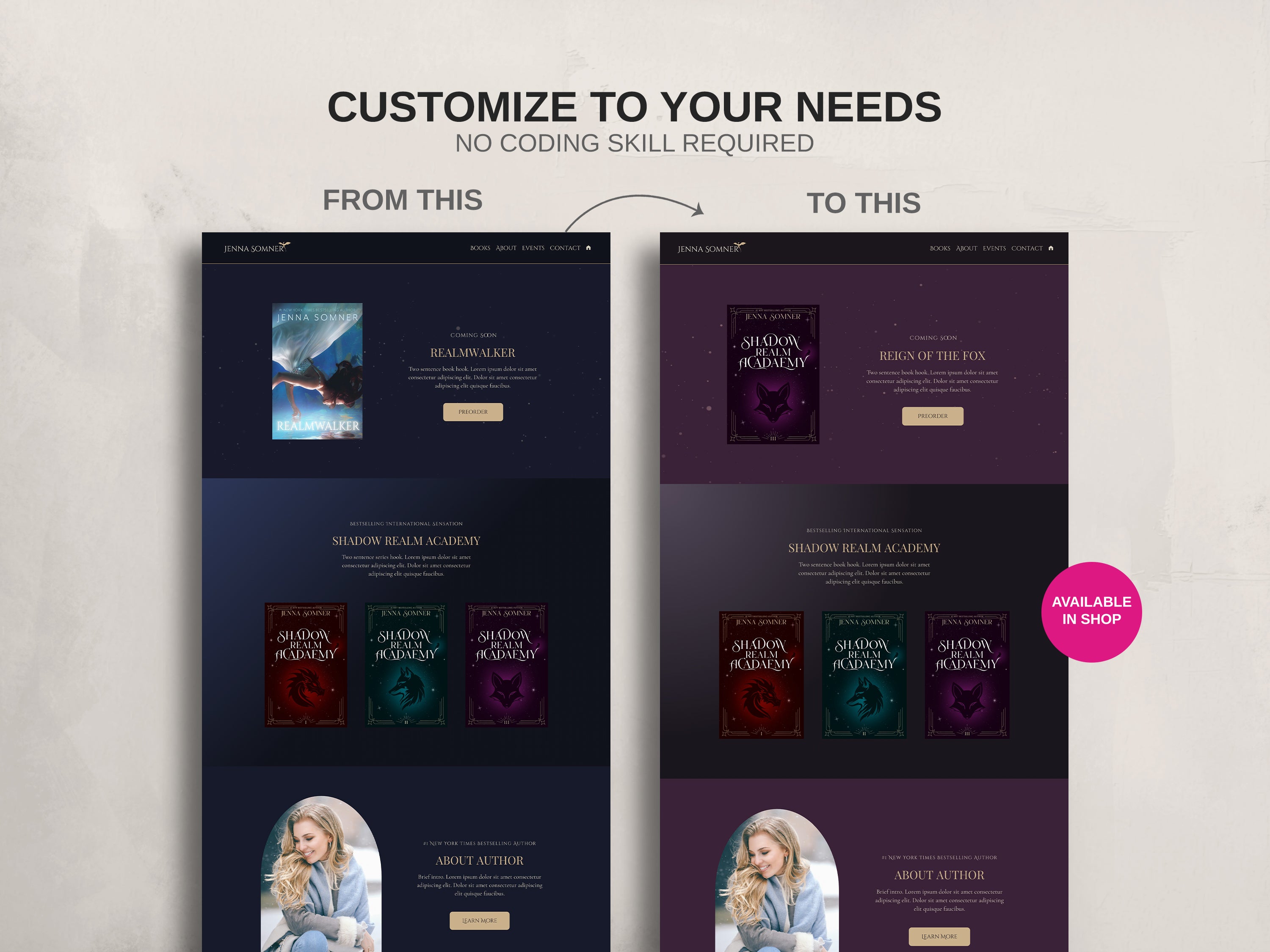 Royalis - Blue • Author Canva Website Template