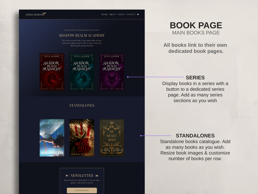 Royalis - Blue • Author Canva Website Template