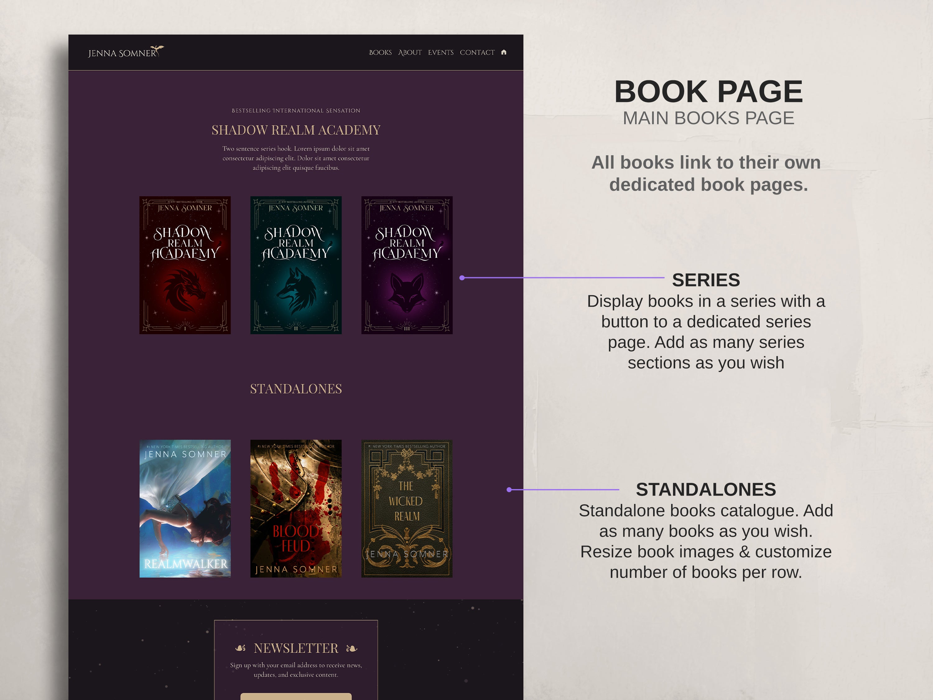 Royalis - Purple • Author Canva Website Template