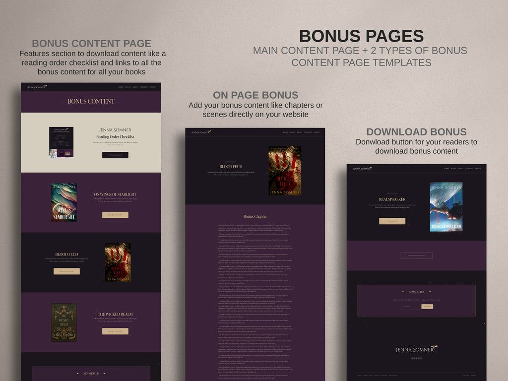 ROYALIS - PLUM • Author Squarespace Website Template