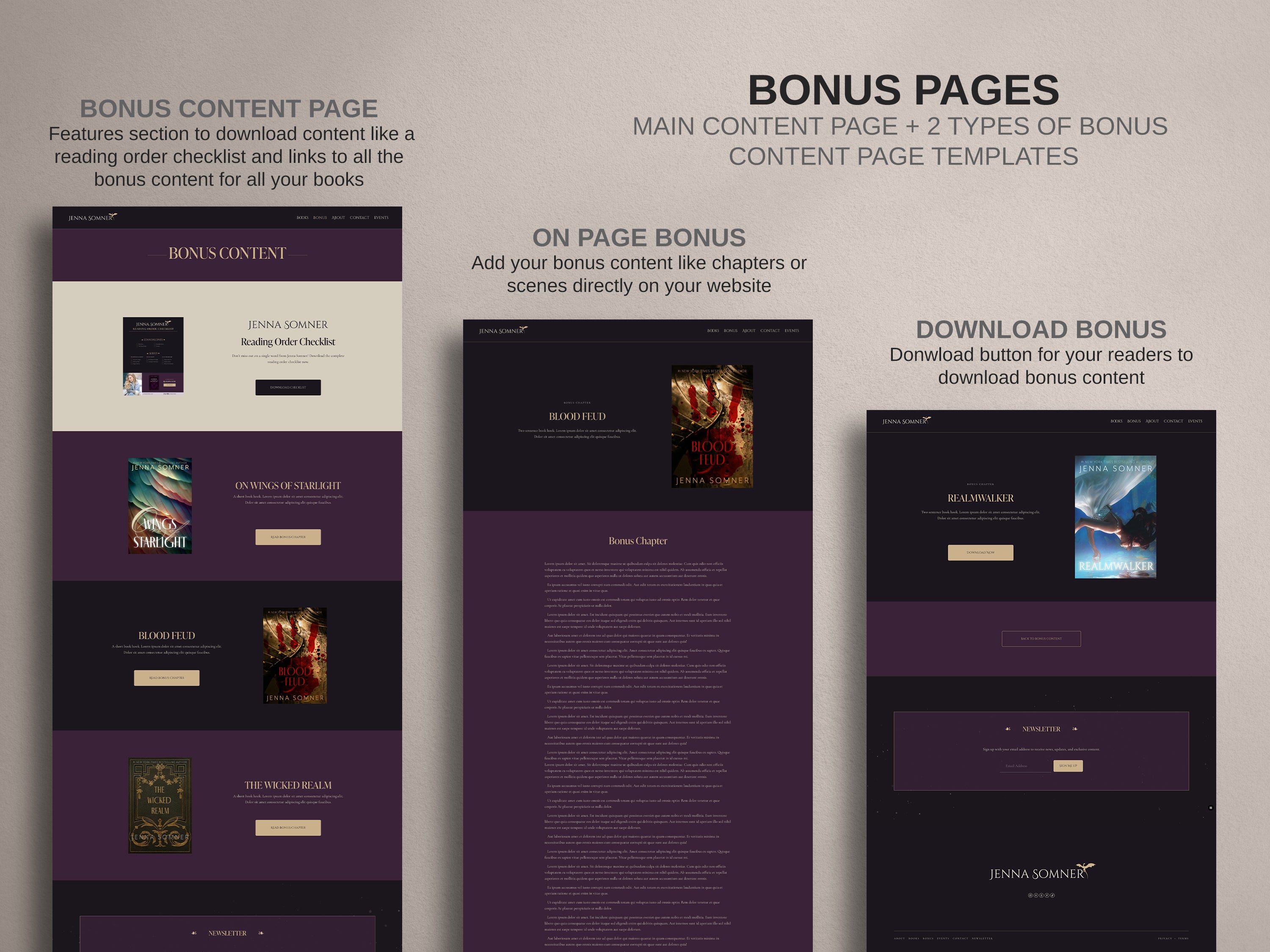 ROYALIS - PLUM • Author Squarespace Website Template