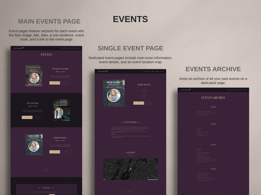 ROYALIS - PLUM • Author Squarespace Website Template