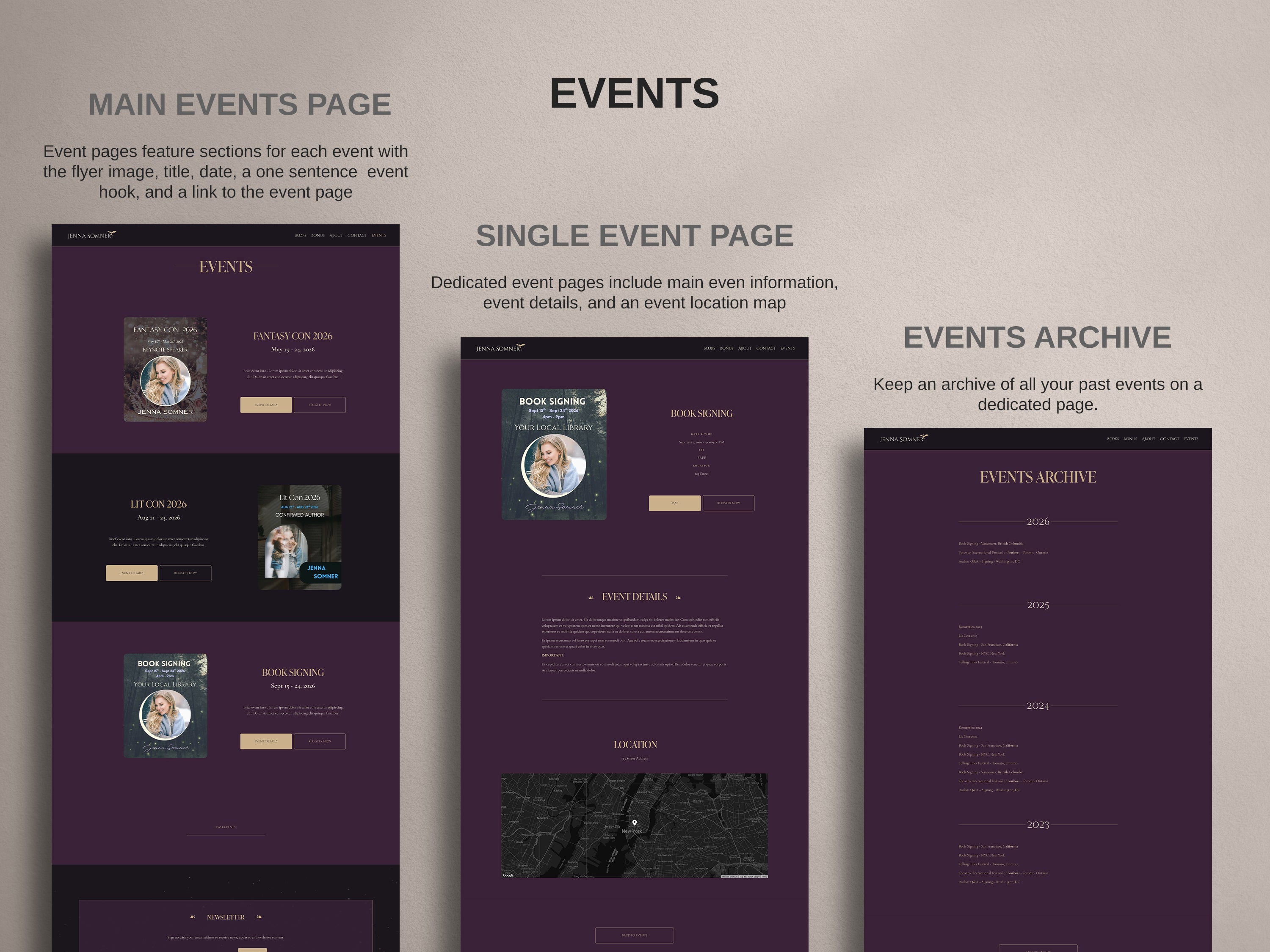 ROYALIS - PLUM • Author Squarespace Website Template