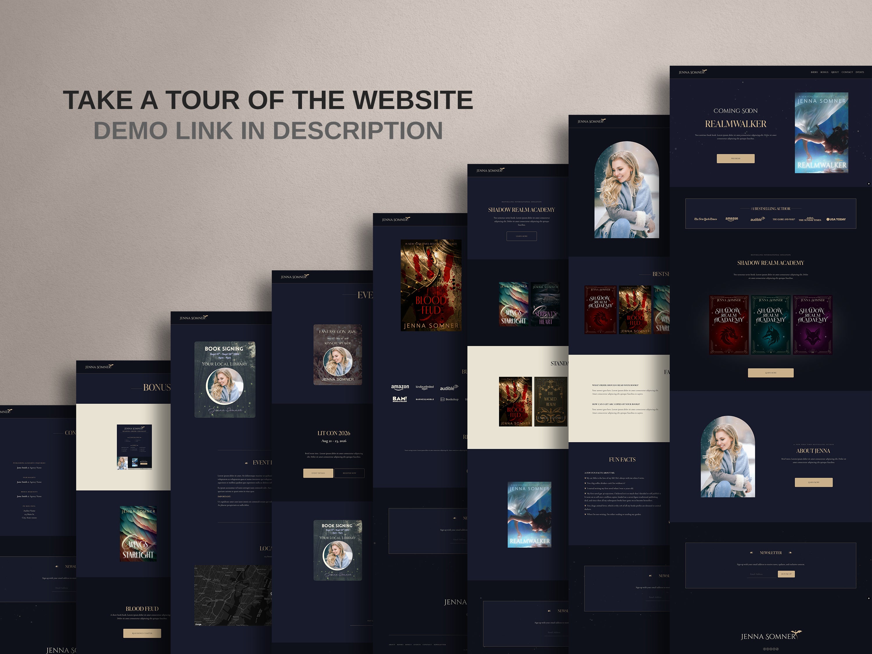 ROYALIS - BLUE • Author Squarespace Website Template