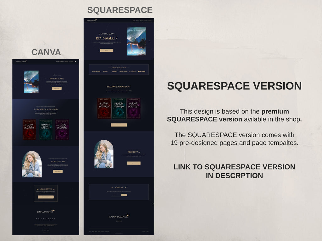 Royalis - Blue • Author Canva Website Template