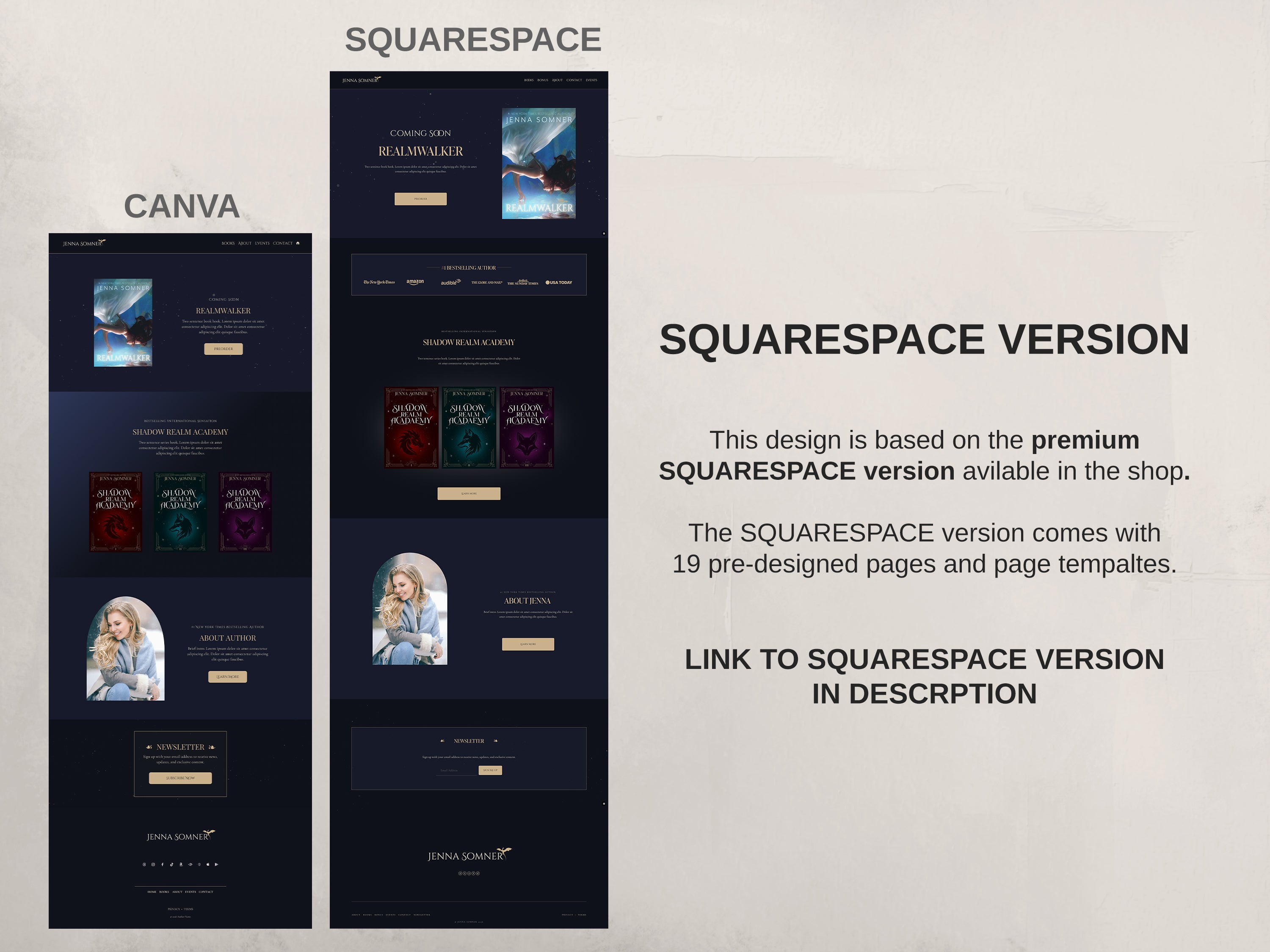 Royalis - Blue • Author Canva Website Template