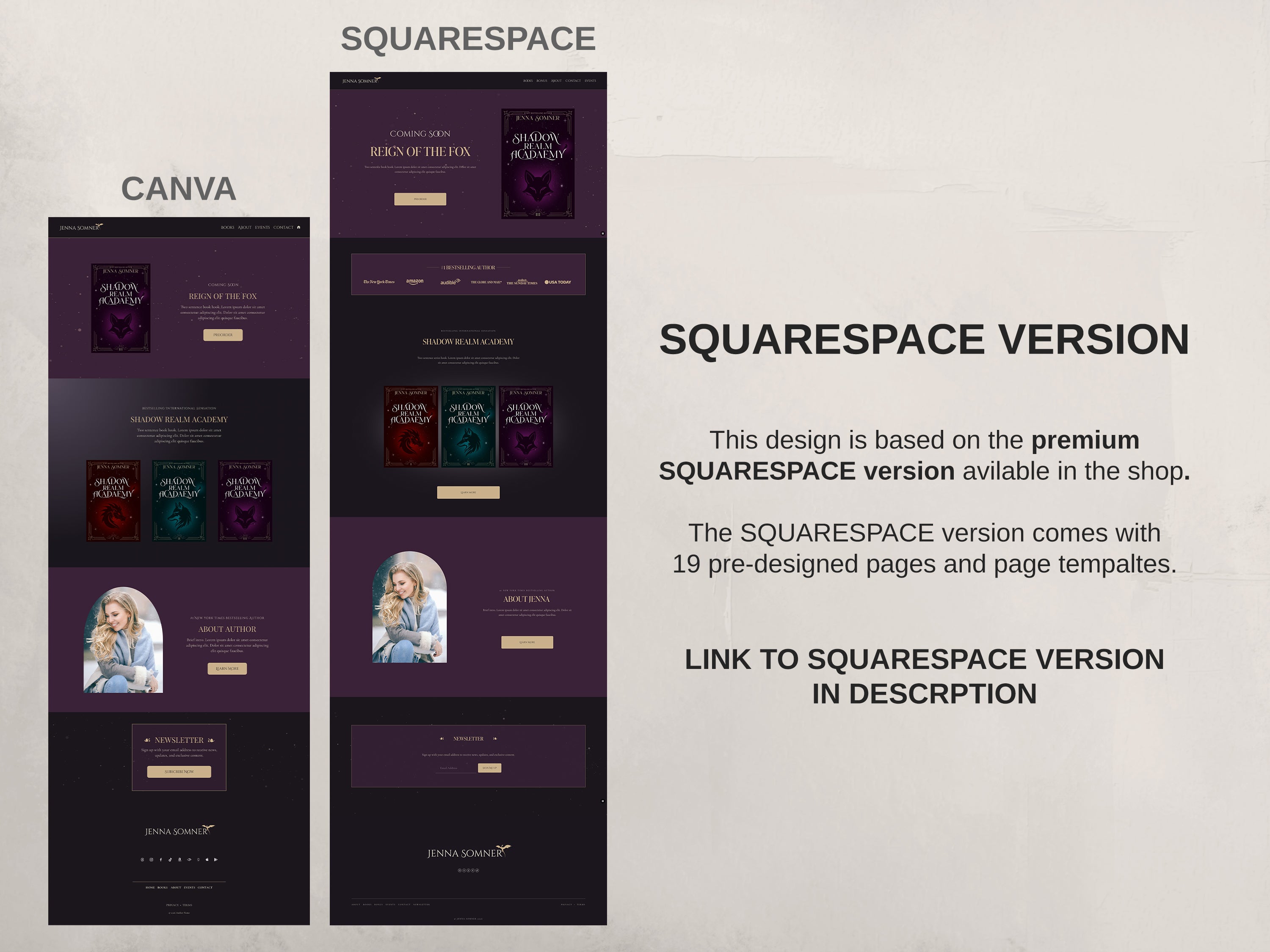 Royalis - Purple • Author Canva Website Template