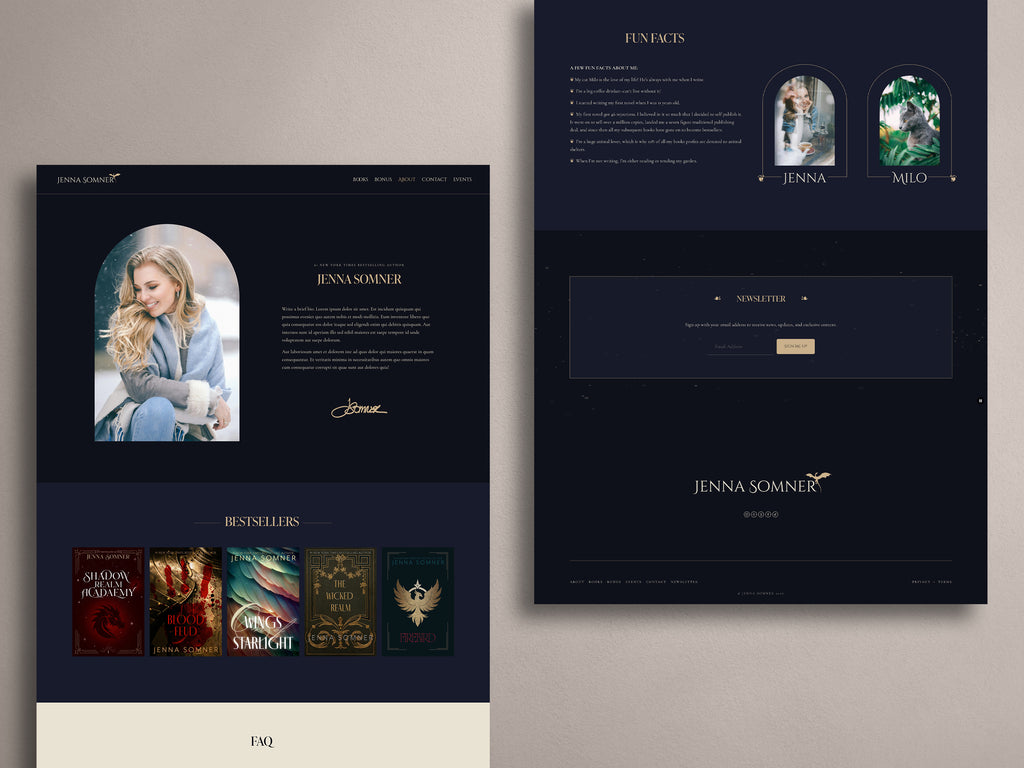 ROYALIS - BLUE • Author Squarespace Website Template