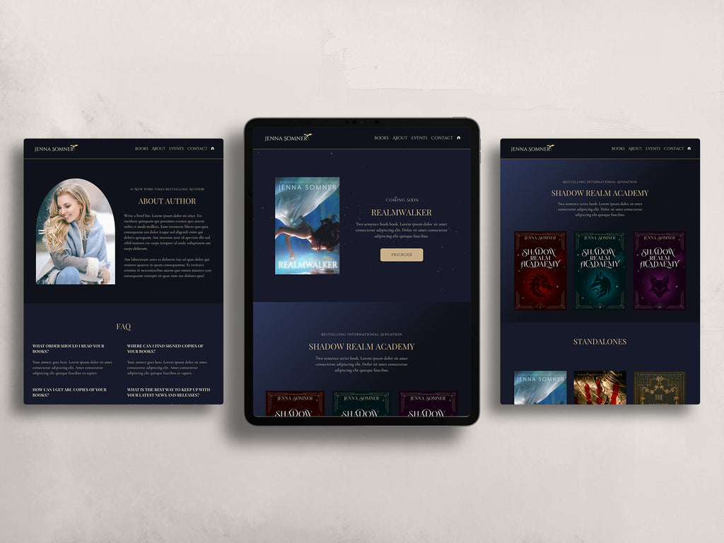 Royalis - Blue • Author Canva Website Template