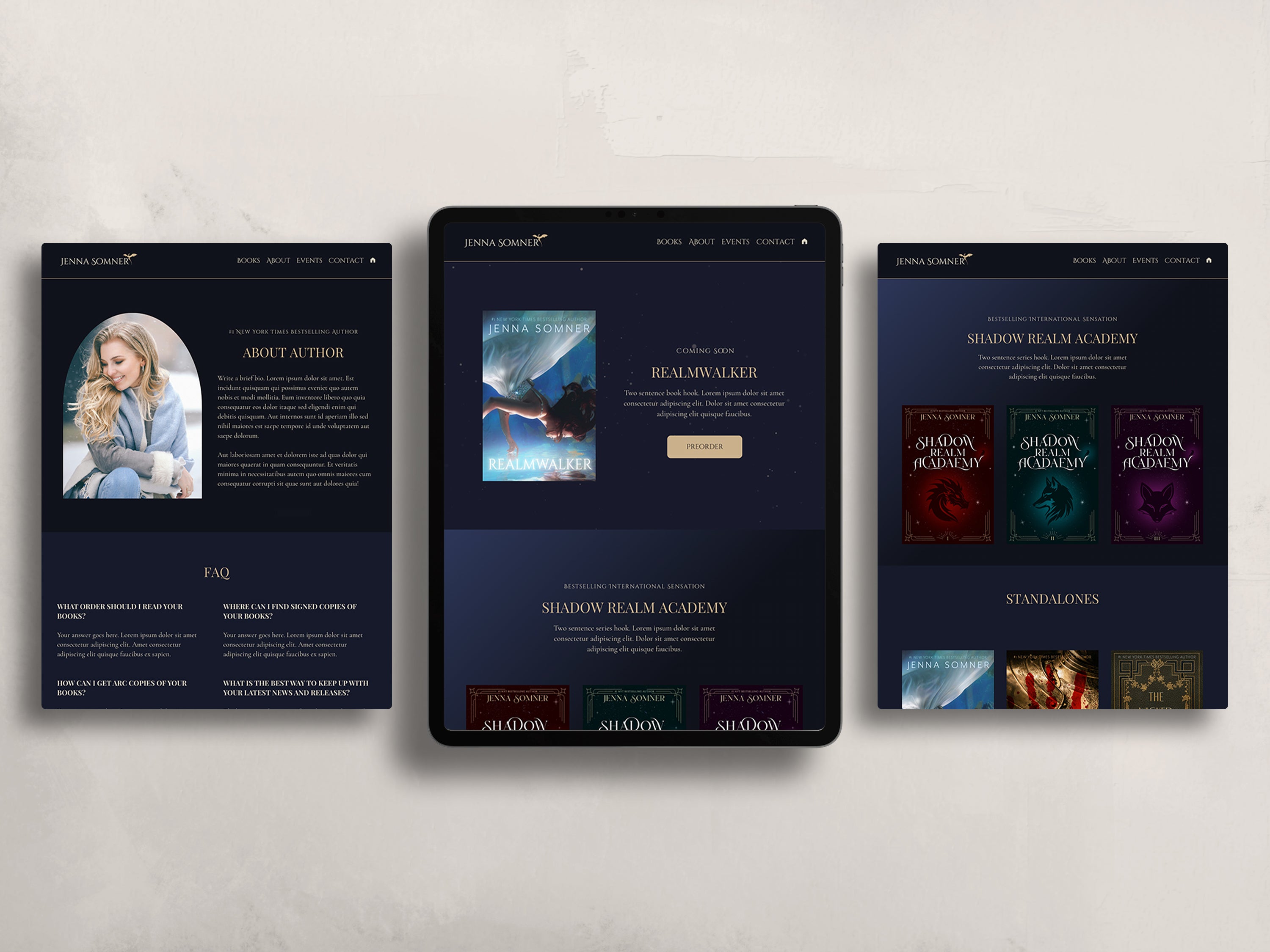 Royalis - Blue • Author Canva Website Template