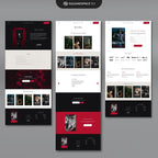 Carnalis Squarespace author website template pages displayed against grey background.