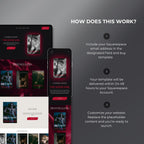 Instructions for purchasing Carnalis Squarespace author website template on a dark background.