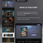 Lavenza Squarespace website template for authors, ideal for fantasy and historical genres.