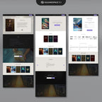 Lavenza Squarespace author website template pages displayed against grey background.