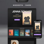 Modesta Dark - Contemporary Squarespace author website template.