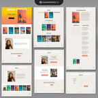 Modesta Light Squarespace author website template pages displayed against grey background.