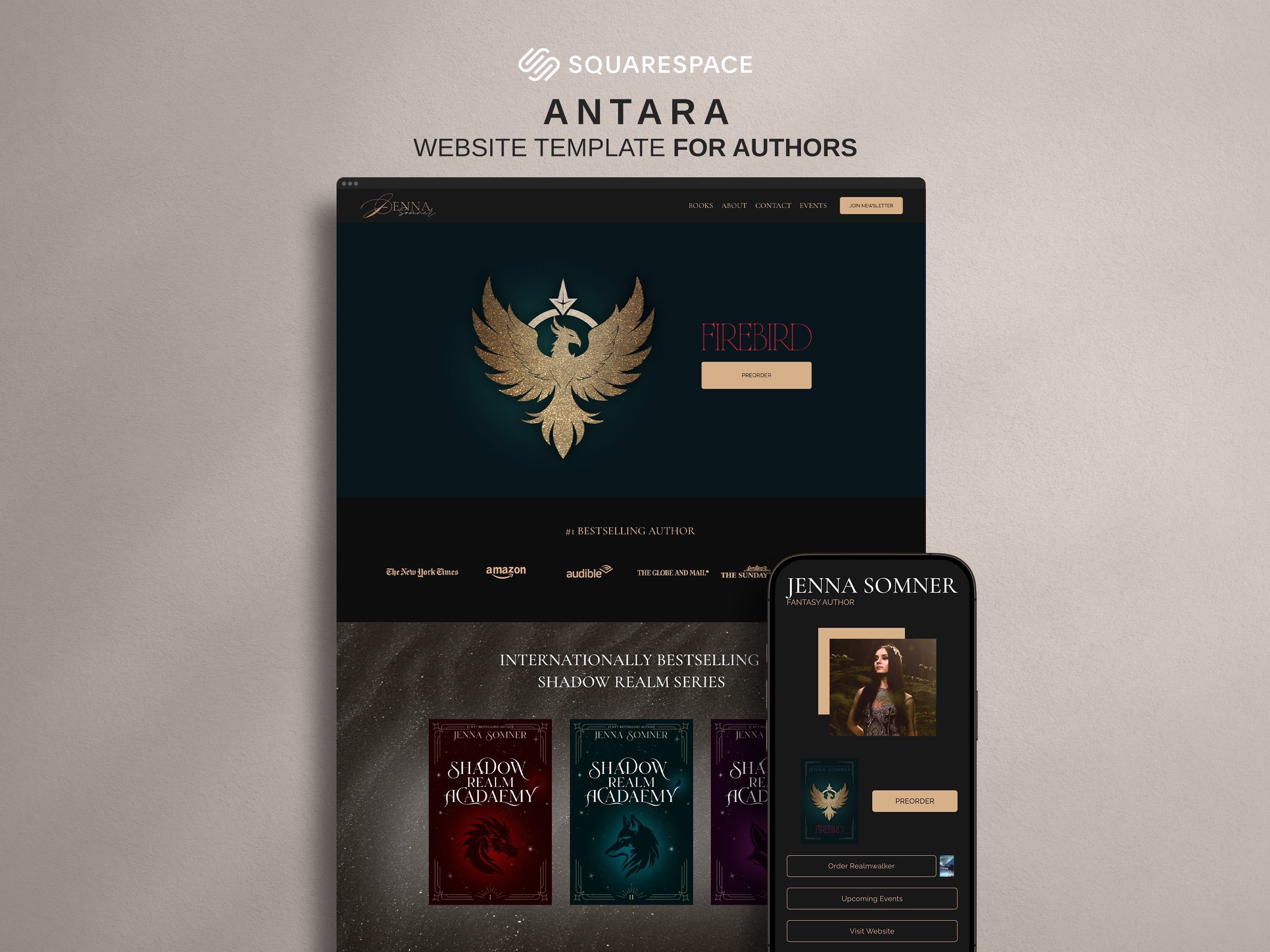 ANTARA  • Author Squarespace Website Template