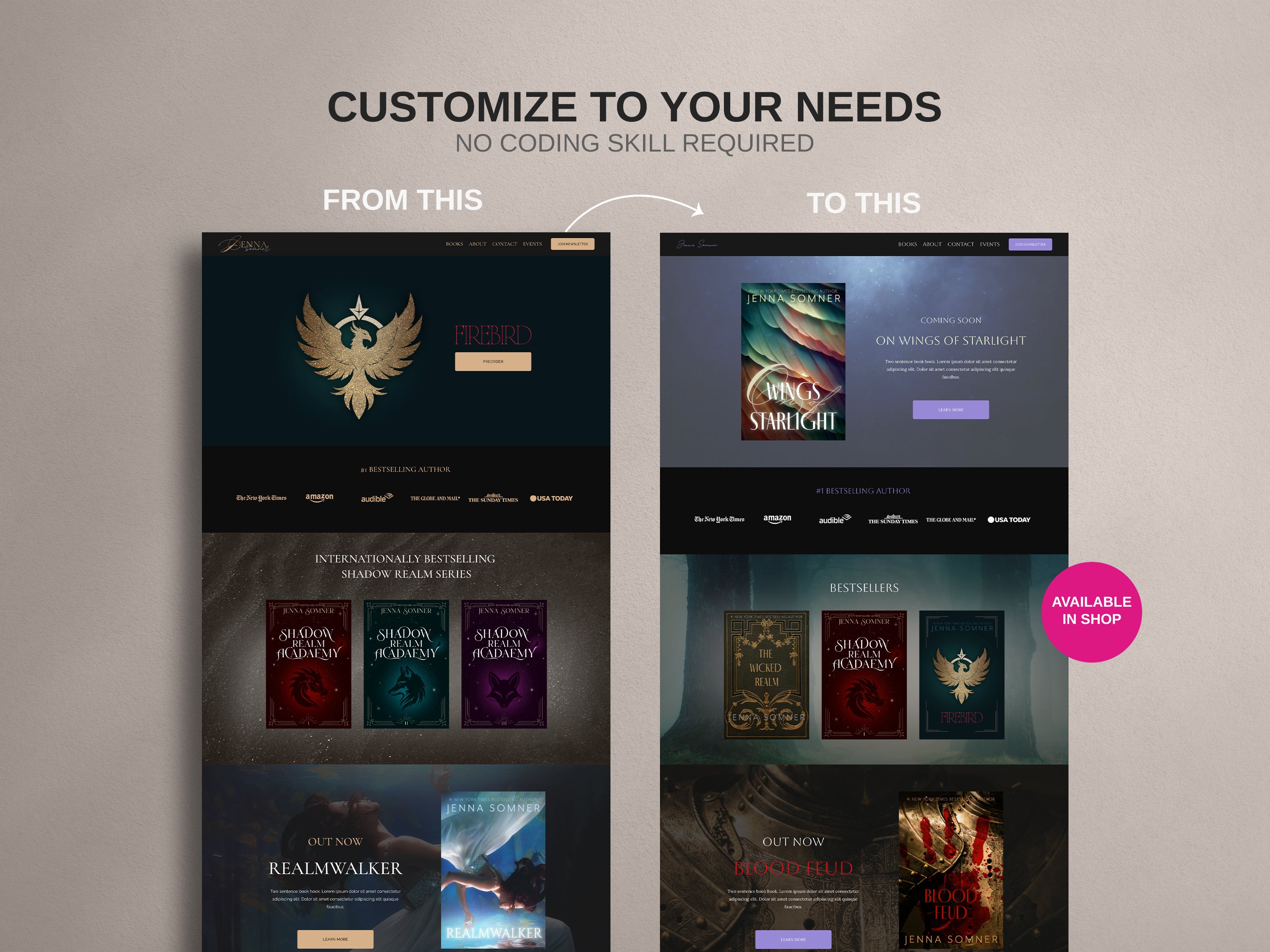 ANTARA  • Author Squarespace Website Template