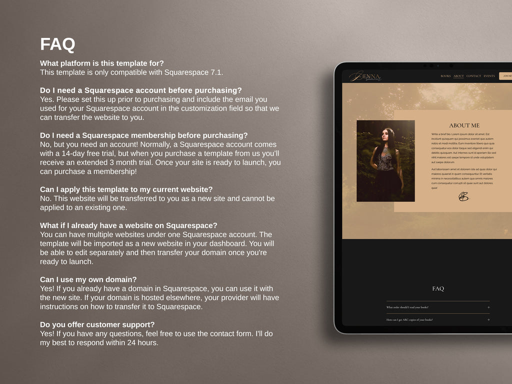 ANTARA  • Author Squarespace Website Template