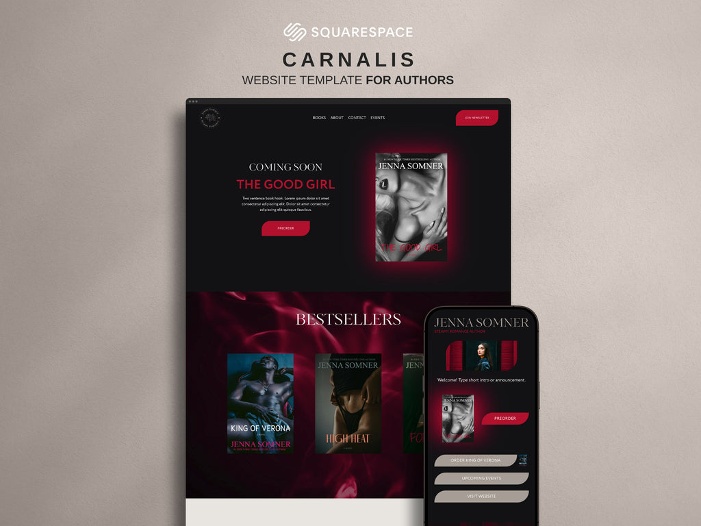 CARNALIS • Author Squarespace Website Template