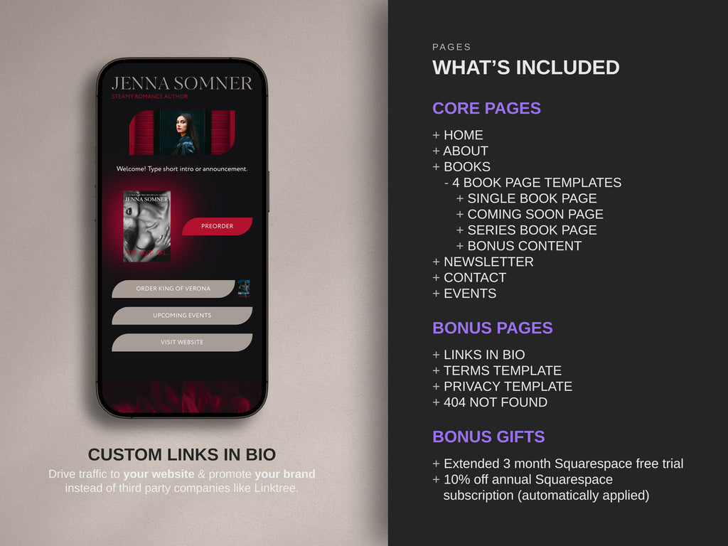 CARNALIS • Author Squarespace Website Template