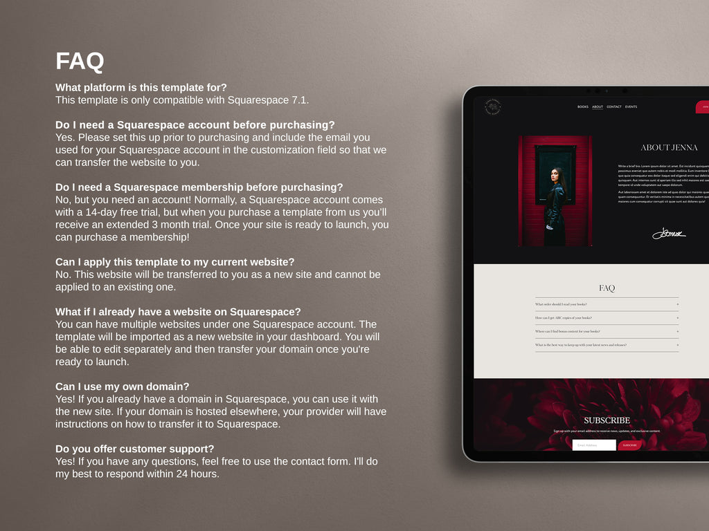 CARNALIS • Author Squarespace Website Template