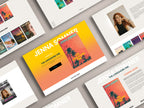 Multiple screens displaying various Modesta - Light Squarespace websites template pages.