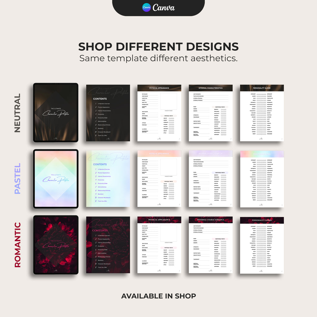 Character Profile Template - Romantic