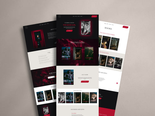 Collage of Carnalis Squarespace website template pages on a neutral background.