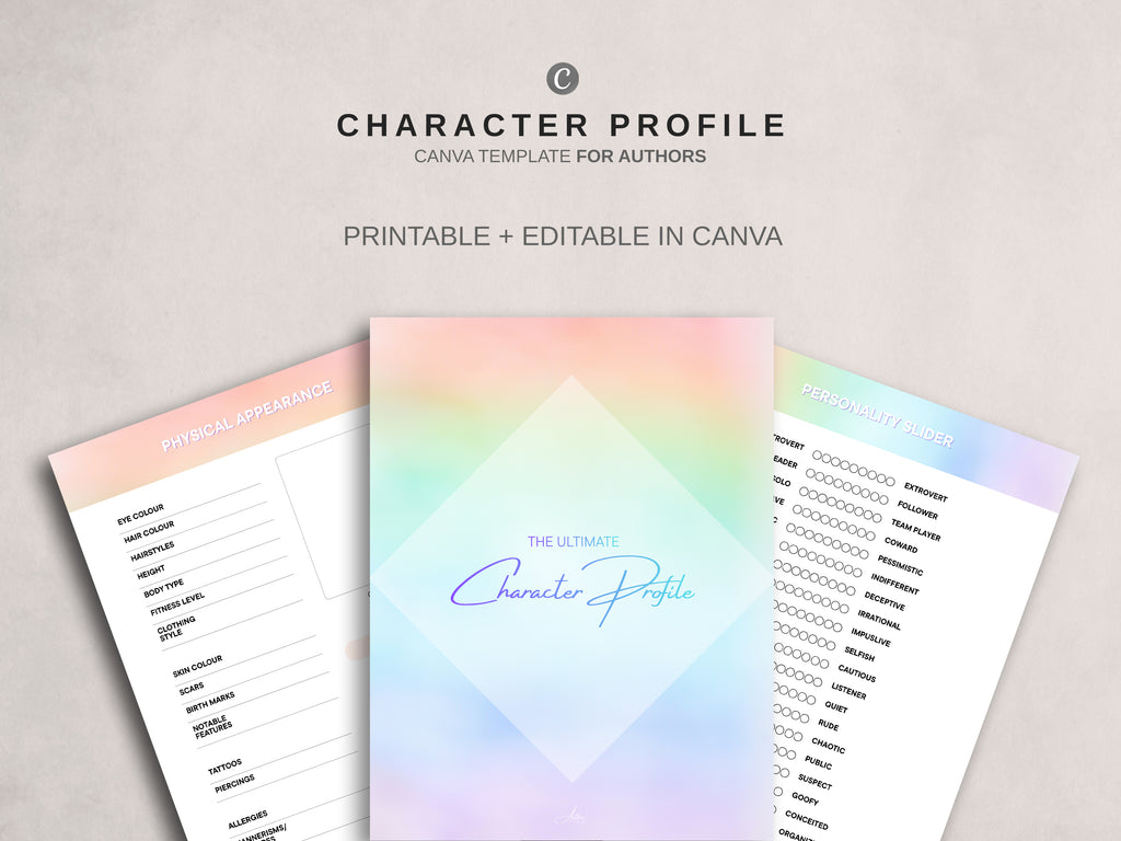 Character Profile Template - Pastel