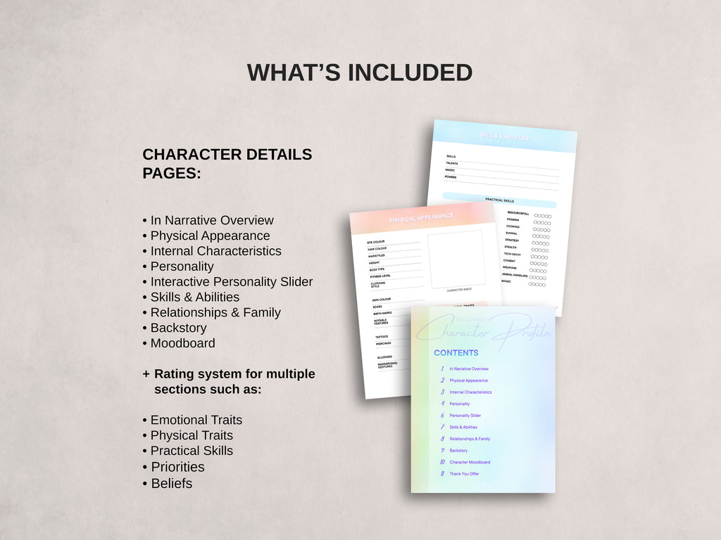 Character Profile Template - Pastel