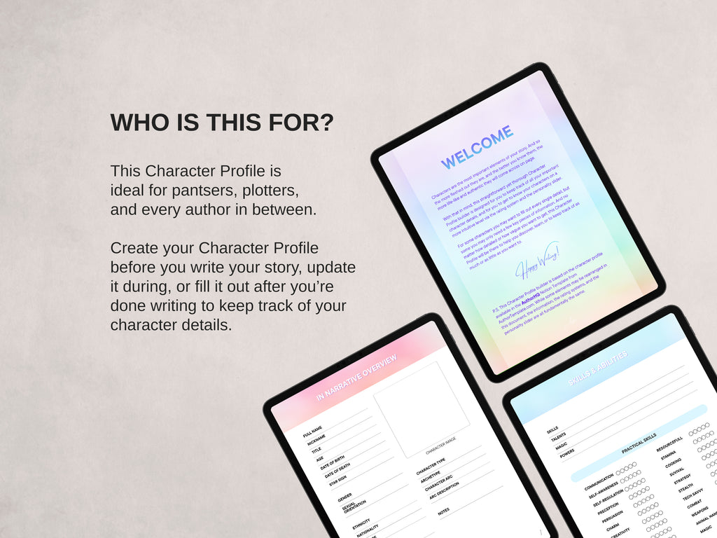 Character Profile Template - Pastel