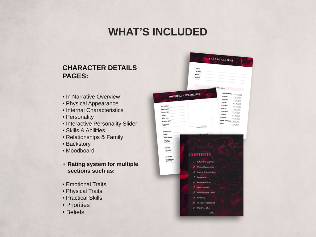 Character Profile Template - Romantic