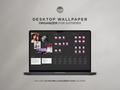 Desktop Wallpaper Organizer For Authors - Dark - Canva Template